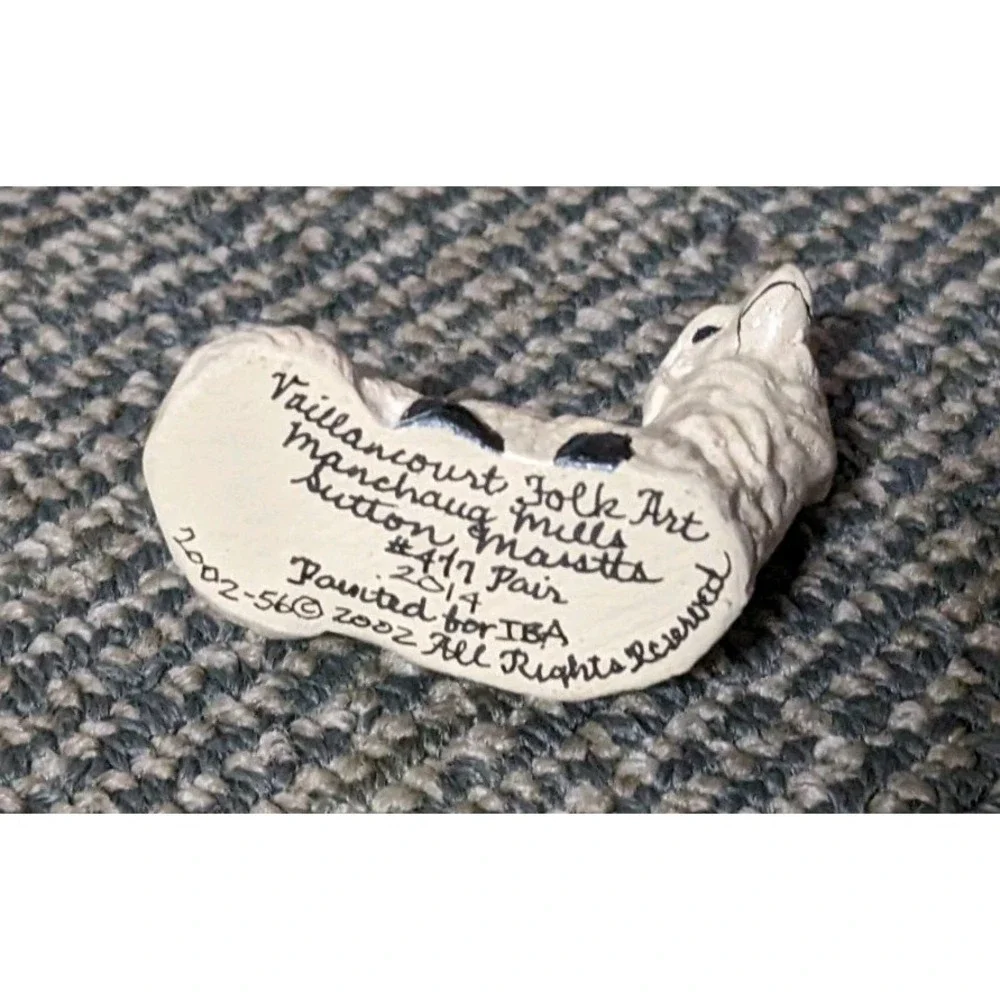 Vaillancourt Folk Art Chalkware Nativity Mini Sheep Lying Down 477  2014
